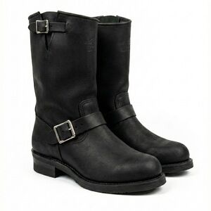 Canada West Men's Engineer Leather Boots Black 5042 Size 10